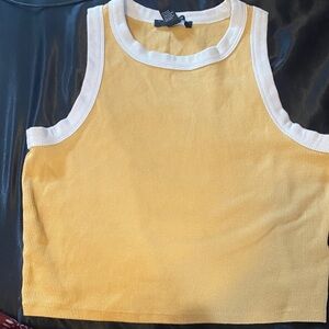 Forever 21 Yellow and White Tank Top